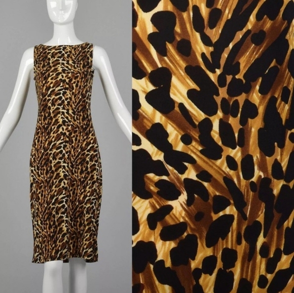norma kamali leopard dress